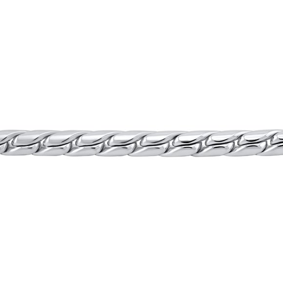 Sterling Silver Cobra Chain Bracelet With Swivel Clasp - Picture 6 of 6